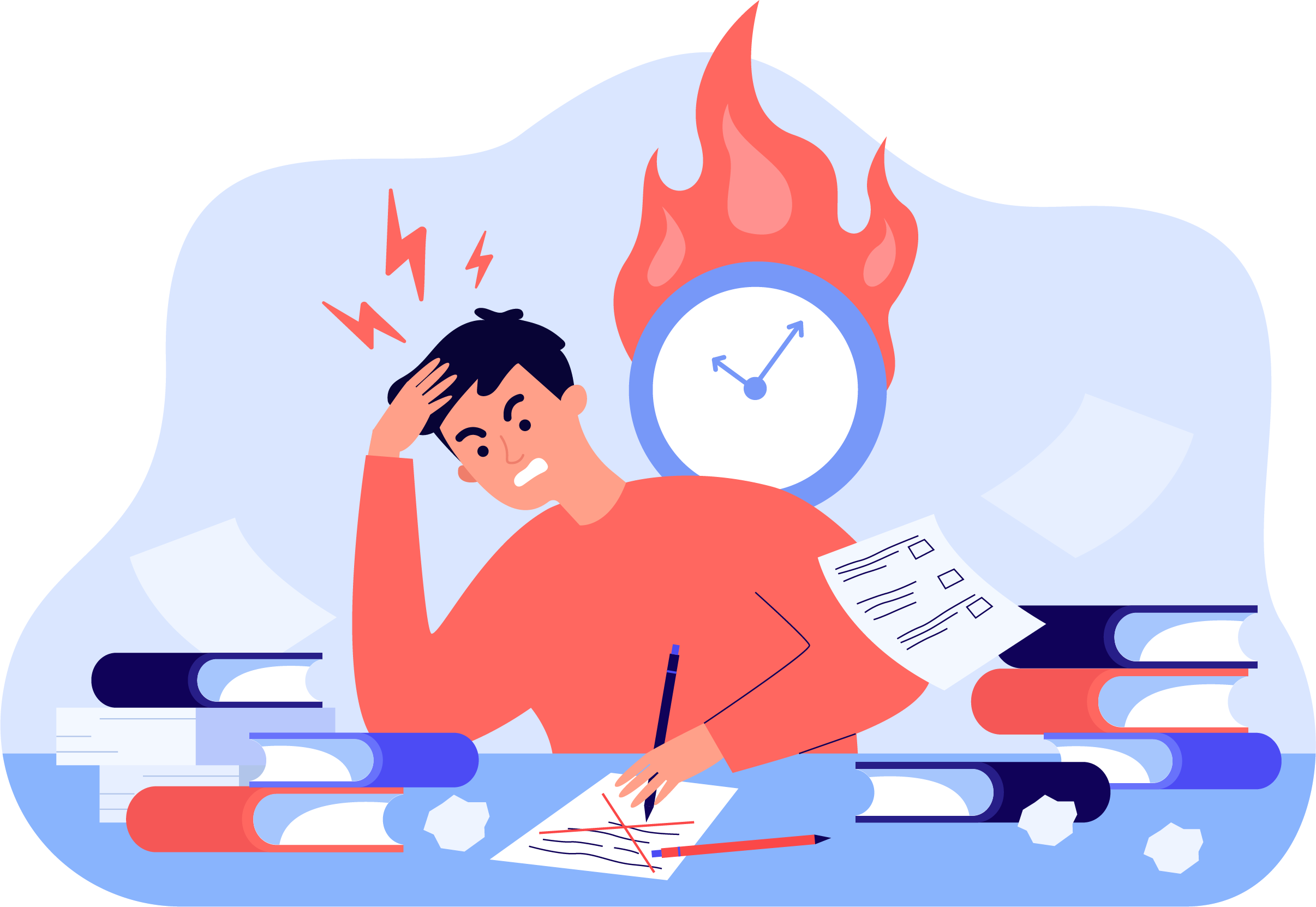 明日テストだ、 どうしよう…。